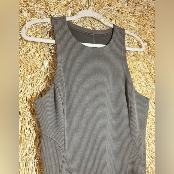 Lululemon•Ribbed Softstreme Slim-Fit Tank Dress•Nomad (taupe brown)•NWOT•size 10 - Picture 4 of 16